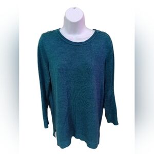Blue Relaxed 3/4 Sleeve Sweatshirt